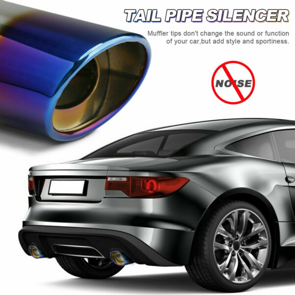 Car Exhaust Pipe Tip Rear Tail Throat Muffler Stainless Steel Round Accessories - Image 4