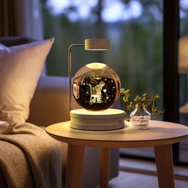 Crystal Ball Cosmic Dinosaur Indoor Night Light USB Power Warm Bedside Light Birthday Gift Night Lamp - Image 8