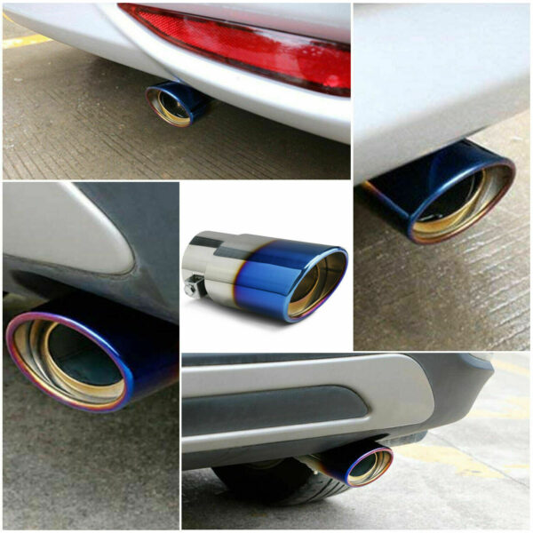 Car Exhaust Pipe Tip Rear Tail Throat Muffler Stainless Steel Round Accessories - Image 5