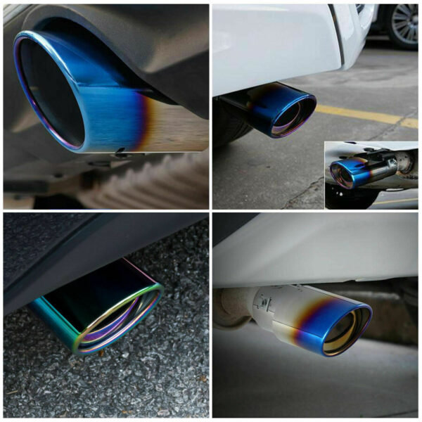 Car Exhaust Pipe Tip Rear Tail Throat Muffler Stainless Steel Round Accessories - Image 8