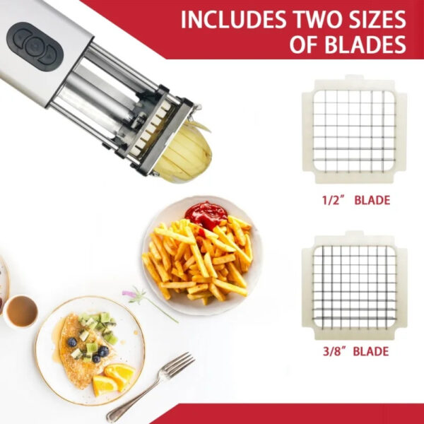 Kitchen Gadget Electric French Fry Cutter With Blades Stainless Steel Vegetable Potato Carrot For Commercial Household - Image 4