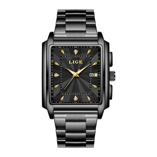Men's Square Large Dial Steel Belt Simple Watch - Image 8