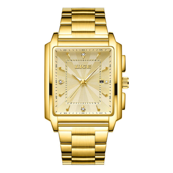 Men's Square Large Dial Steel Belt Simple Watch - Image 7