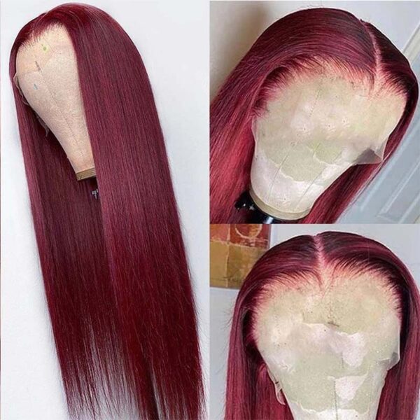 Full Headgear Long Straight Front Lace Wig Smooth Hair - Image 4