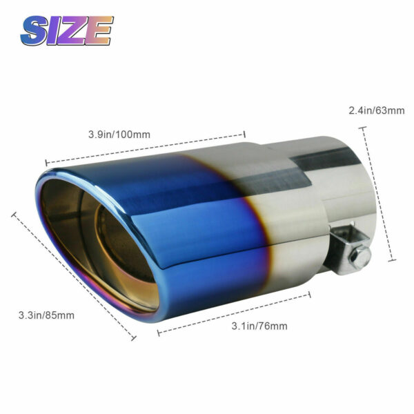 Car Exhaust Pipe Tip Rear Tail Throat Muffler Stainless Steel Round Accessories - Image 7