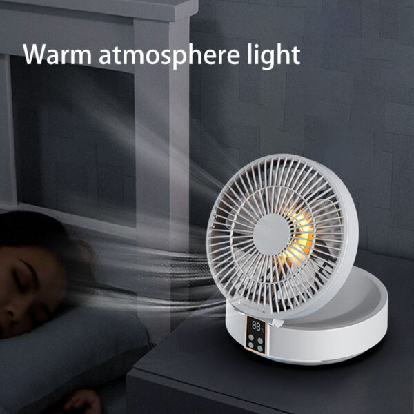 Remote Control Portable Rechargeable Ceiling Usb Electric Folding Fan Night Light Air Cooler Home-appliance Home - Image 2