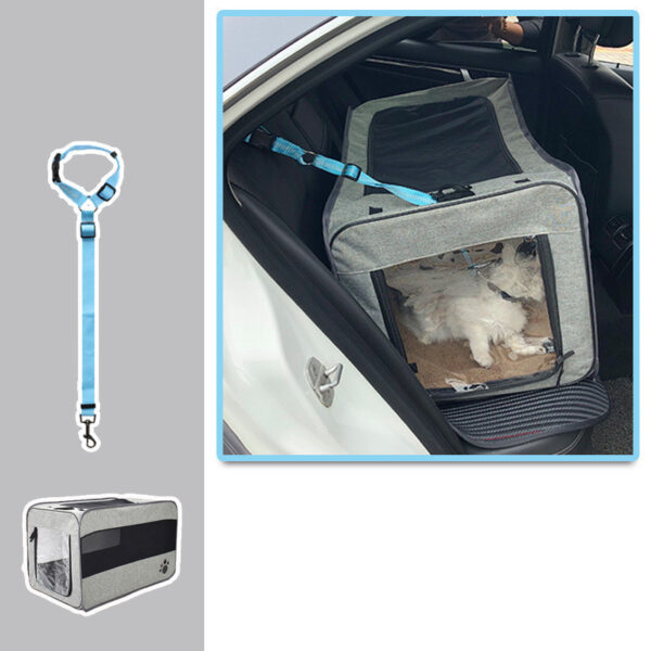 Pet Travel Carrier Bag Portable Pet Bag Folding Fabric Pet Carrier Travel Carrier Bag For Pet Cage With Locking Safety Zippers - Image 9