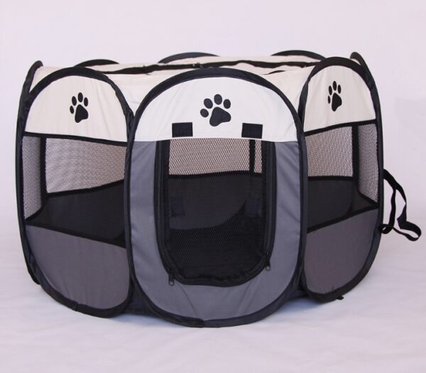 Fast folding octagonal pet fence, 600D Oxford cloth, waterproof and catching cat, dog cage, pet cage - Image 3