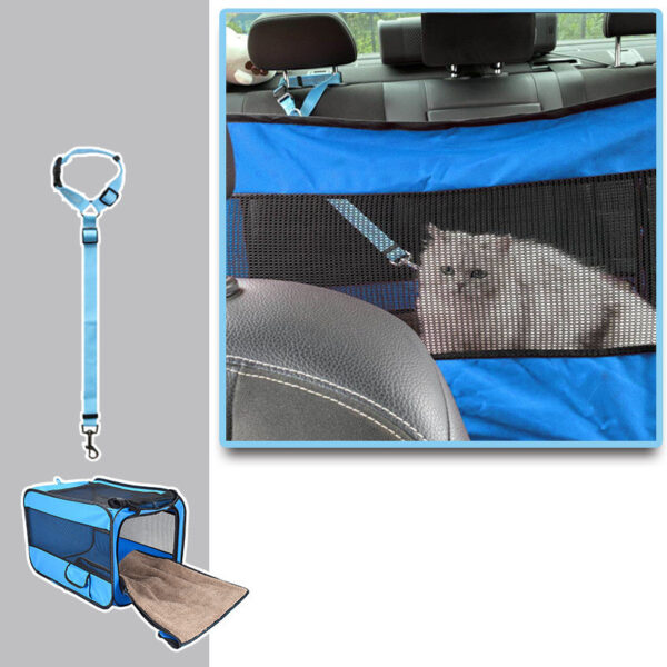 Pet Travel Carrier Bag Portable Pet Bag Folding Fabric Pet Carrier Travel Carrier Bag For Pet Cage With Locking Safety Zippers - Image 10