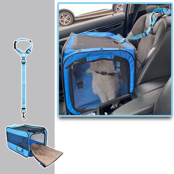 Pet Travel Carrier Bag Portable Pet Bag Folding Fabric Pet Carrier Travel Carrier Bag For Pet Cage With Locking Safety Zippers - Image 8